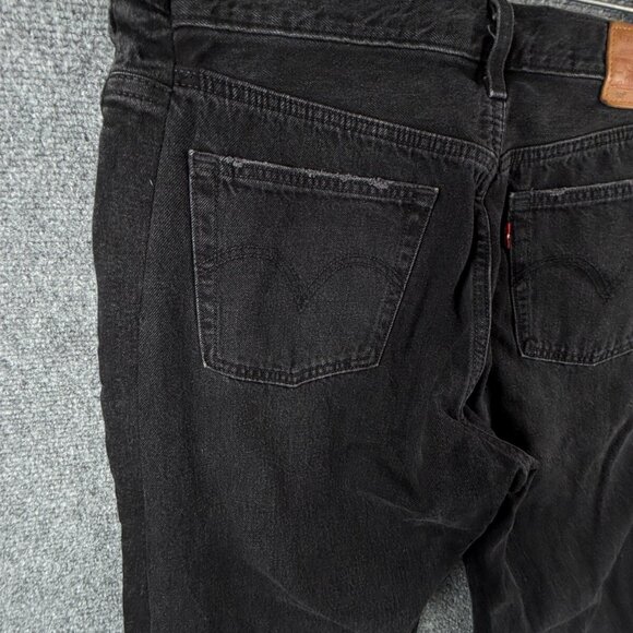 Levis Premium 501 Jeans Black Embellished Studded Denim Charcoal Wash 32x26 - Picture 14 of 16